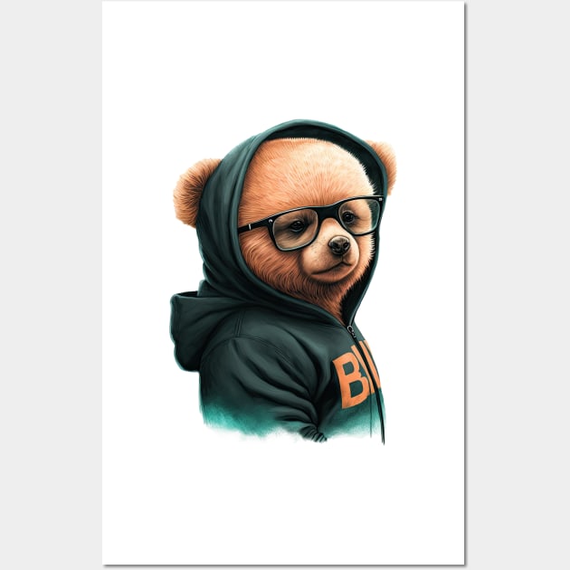 Bear in a hoodie Wall Art by ksemstudio